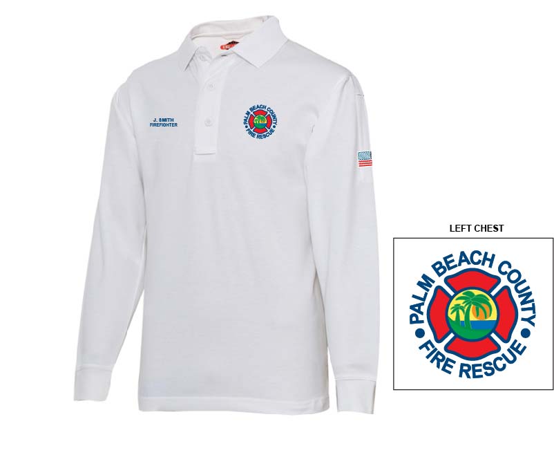 Long Sleeve Performance Polo Shirt, White